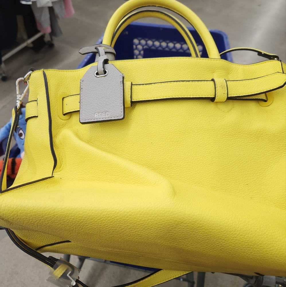 Yellow leather Reed purse